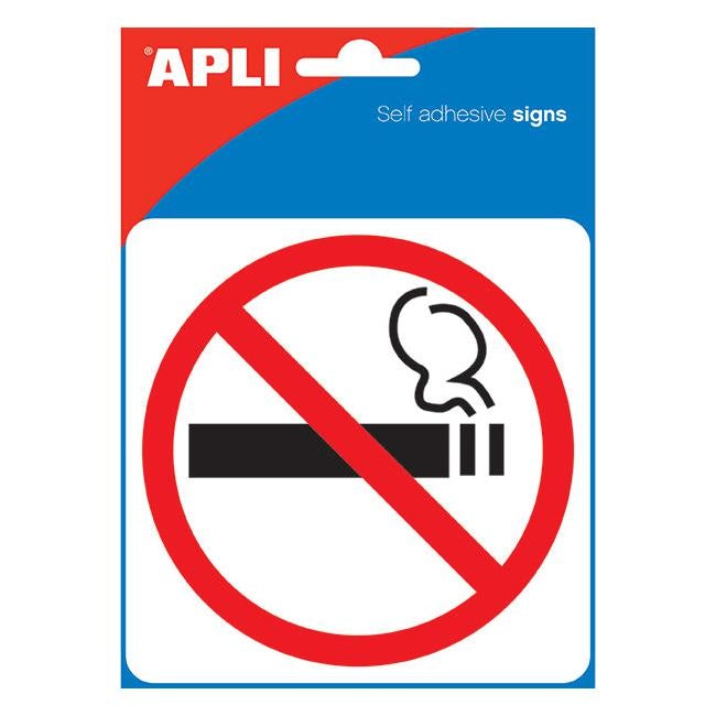 Apli self adhesive signs no smoking pk1