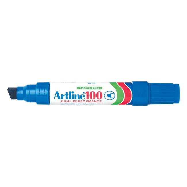 Artline 100 permanent marker 12mm chisel nib blue hs
