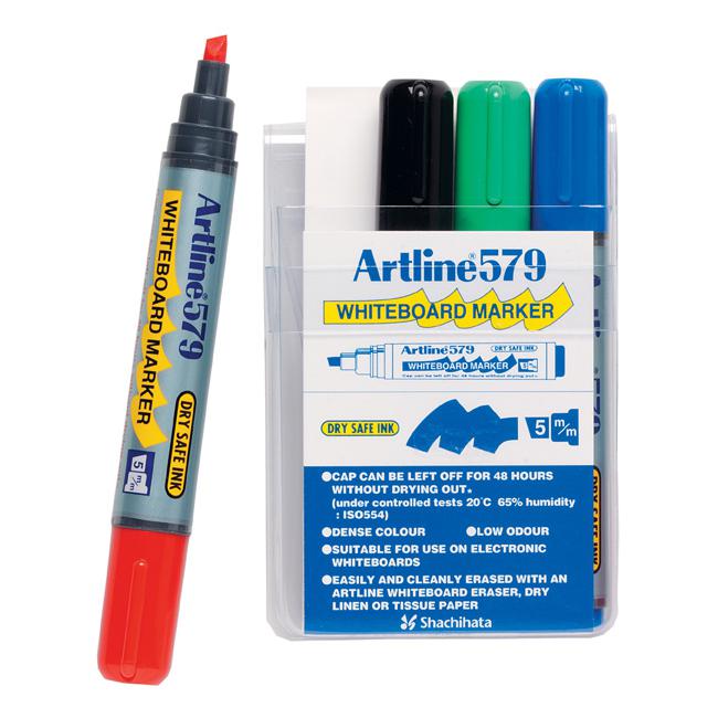 Artline 579 whiteboard marker 5mm chisel nib astd wallet 4