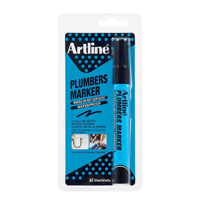Artline plumbers permanent marker black hs