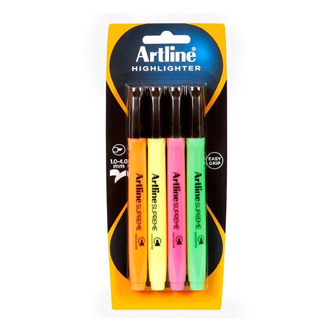 Artline supreme highlighter astd 4pk