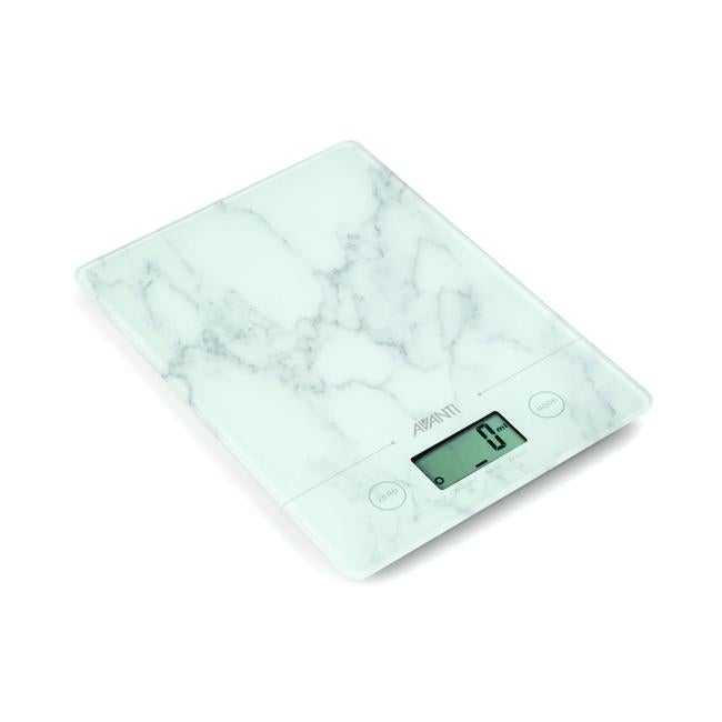 Avanti Compact Kitchen Scale White Marble