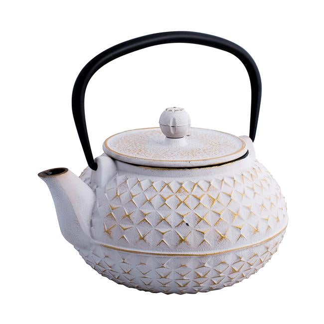 Avanti Empress Cast Iron Teapot 900ml-Whte/Gold