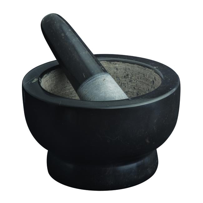 Avanti Marble Footed Mortar&Pestle Black