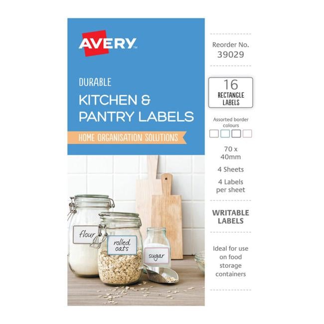 Avery Assorted Freezer Labels A6 Rect 70x40mm 4up 4 Sheets