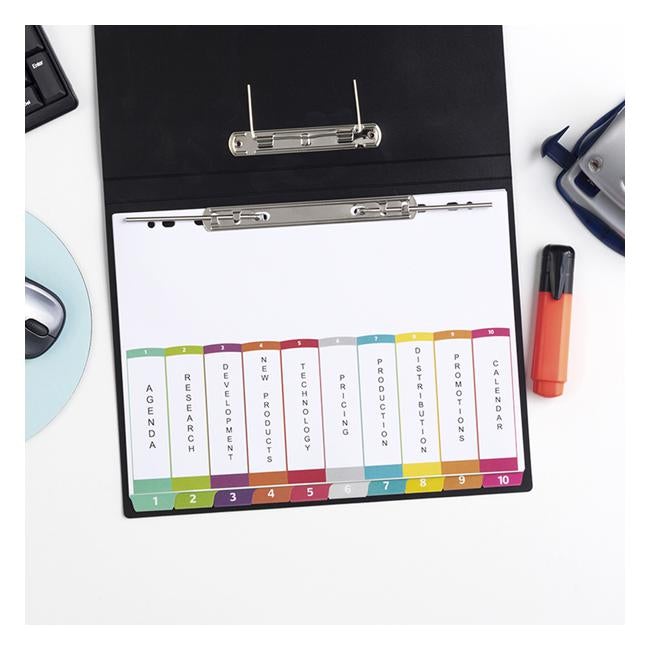 Avery Customisable Table Of Contents A4 1-10 Tabs Coloured