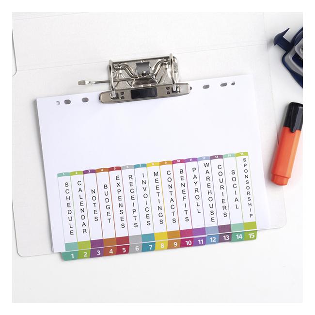 Avery Customisable Table Of Contents A4 1-15 Tabs Coloured