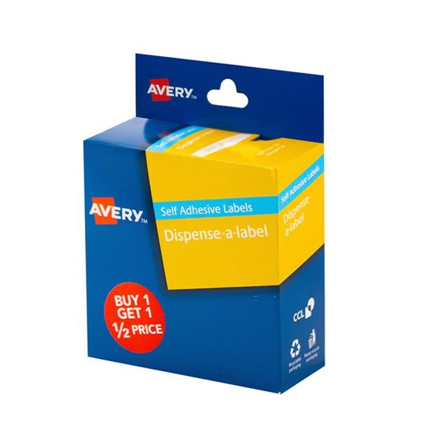 Avery Label Dispenser Buy 1 Get 1 1/2 Price 24mm 300 Pack