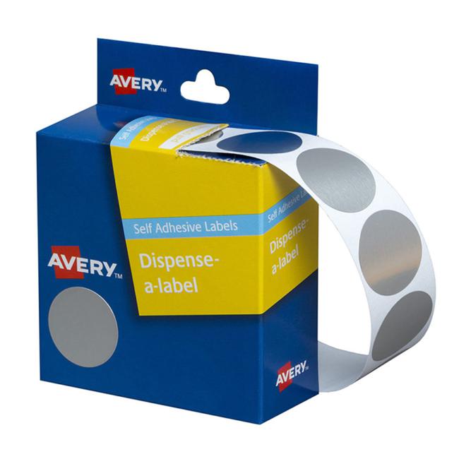 Avery Label Dispenser Dmc24si Silver Round 24mm 250 Pack