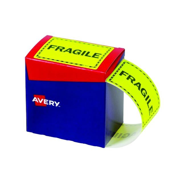 Avery Label Dispenser Fragile 75x99.6mm 750 Labels