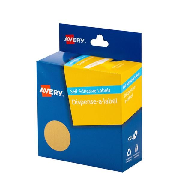 Avery Label Dispenser Kraft Round 24mm 400 Pack
