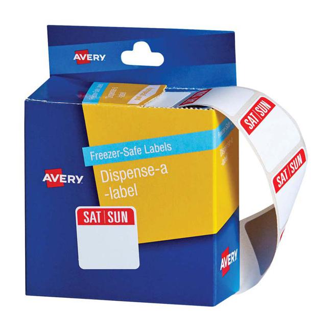 Avery Label Dispenser Sat Sun Freezer Safe 24x24 100 Pk