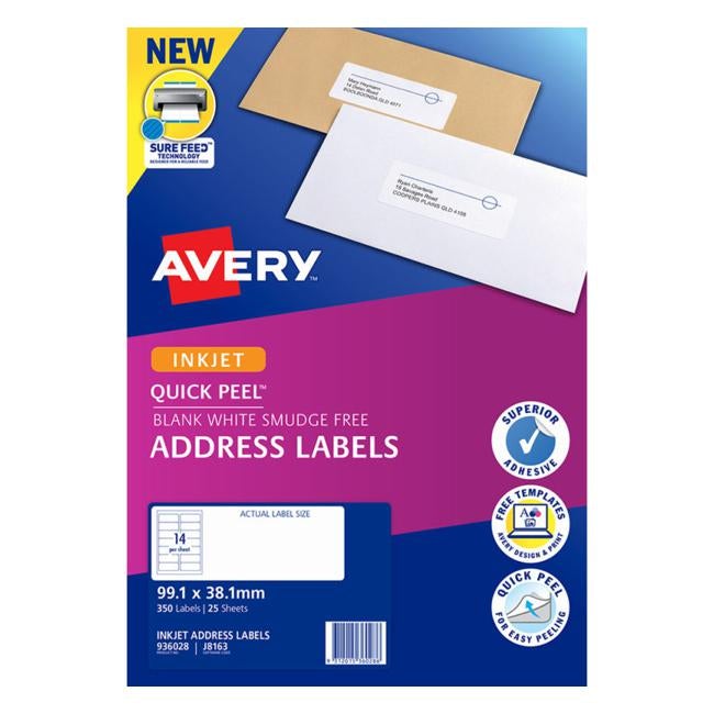 Avery Label J8163-25 Inkjet 25 Sheets