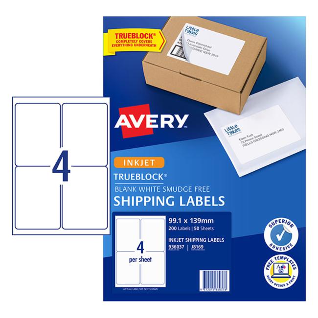 Avery Label J8169-50 Inkjet 50 Sheets
