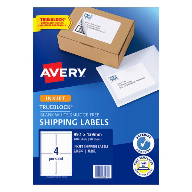 Avery Label J8169-50 Inkjet 50 Sheets