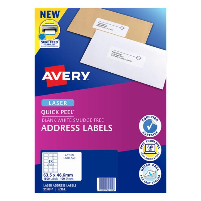 Avery Label L7161-100 100 Sheets Laser