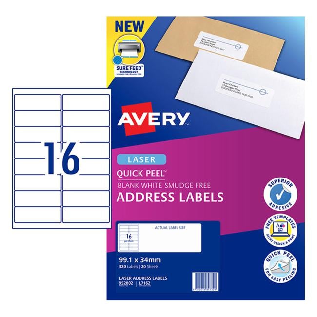Avery Label L7162-20 20 Sheets Laser