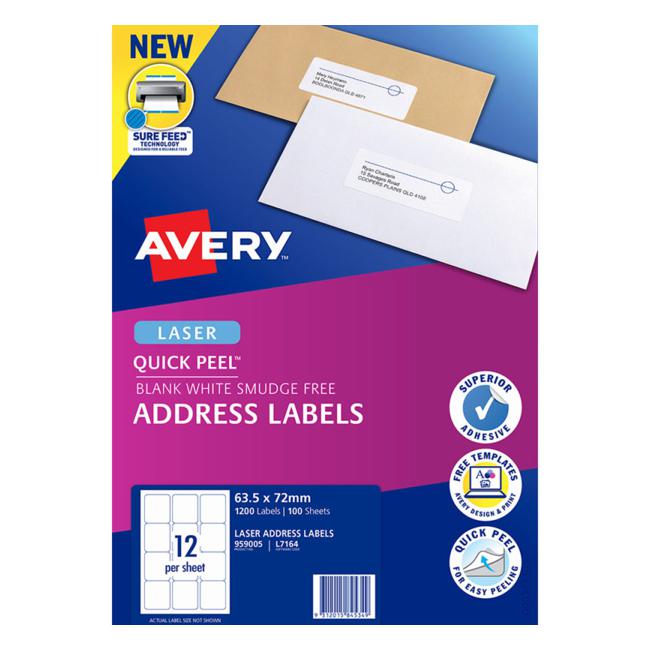 Avery Label L7164-100 100 Sheets Laser