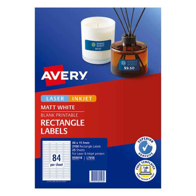 Avery Label L7656 46mm Slide 25 Sheets