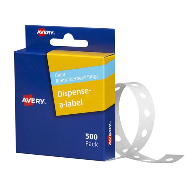 Avery Ring Reinforcers 500 Pack Clear