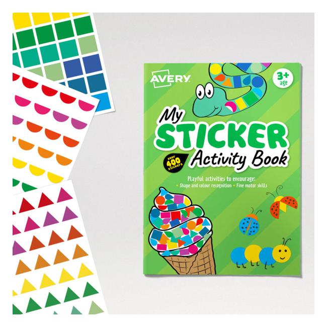 Avery Sticker Activity Book Green 210x297mm FSC Mix Credit 6 Sheets