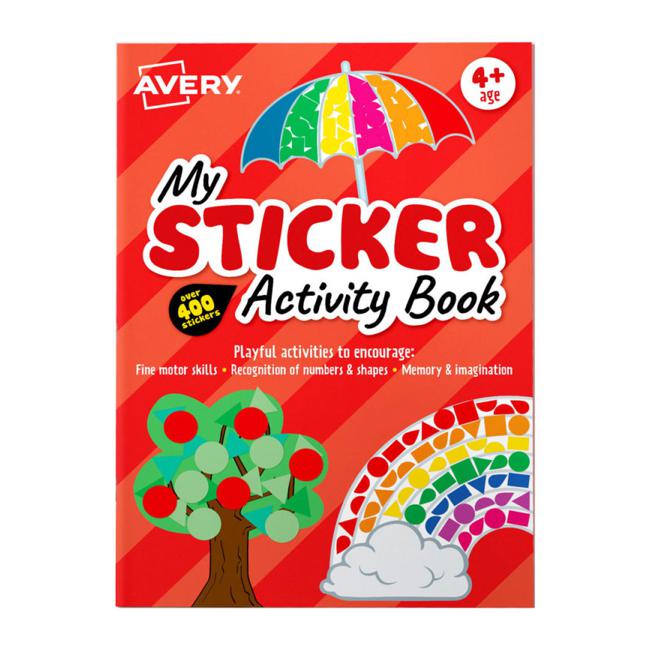 Avery Sticker Activity Book Red 210x297mm FSC Mix Credit 6 Sheets