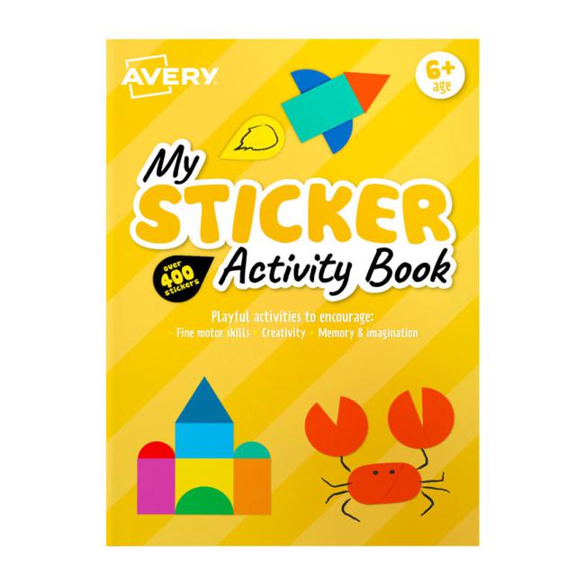 Avery Sticker Activity Book Yellow 210x297mm FSC Mix Credit 6 Sheets