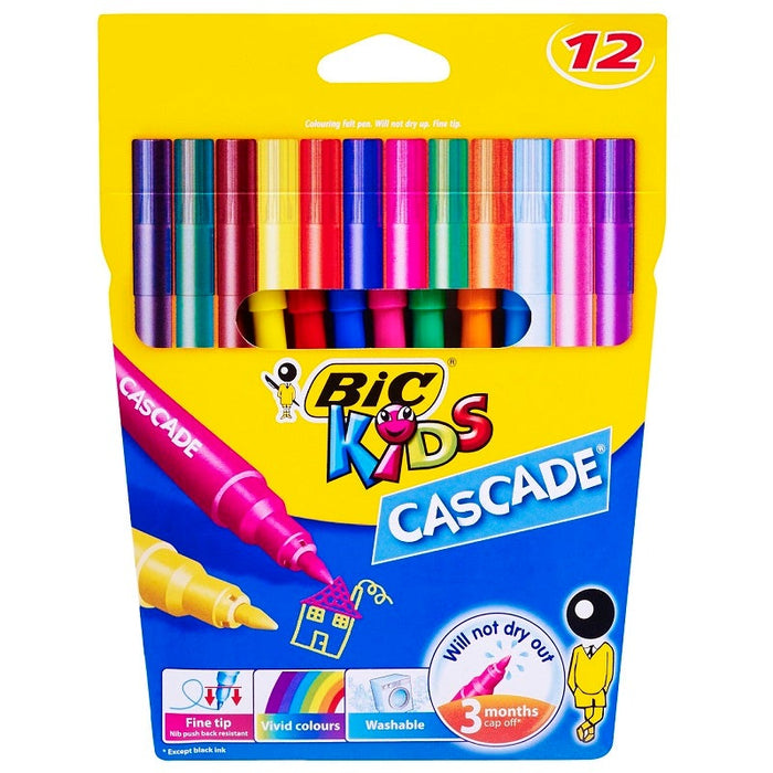 BIC Kids Cascade Colouring Felt Pens Pack 12