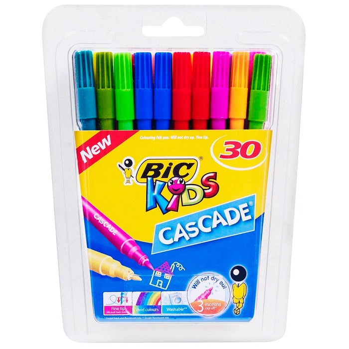 BIC Kids Cascade Colouring Felt Pens Pack 30
