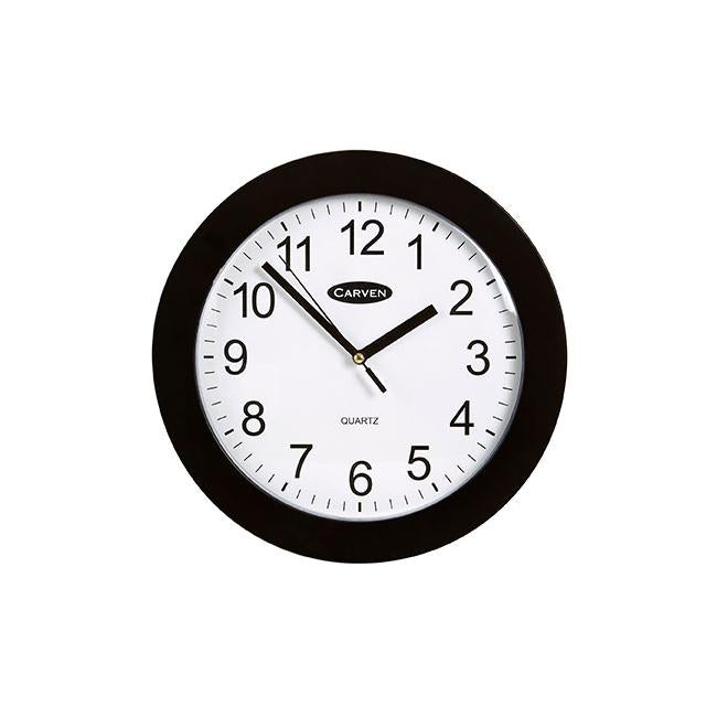 Carven clock 250mm black frame
