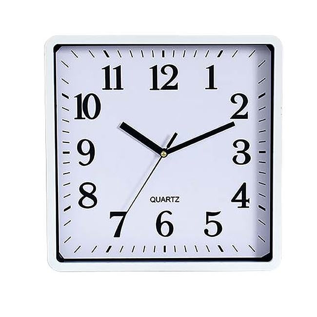 Carven clock 250mm square white frame