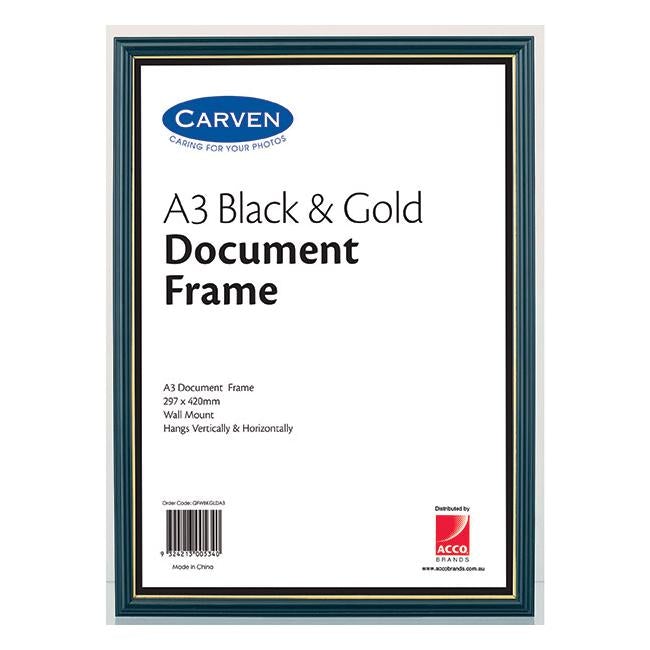 Carven document frame black/gold a3