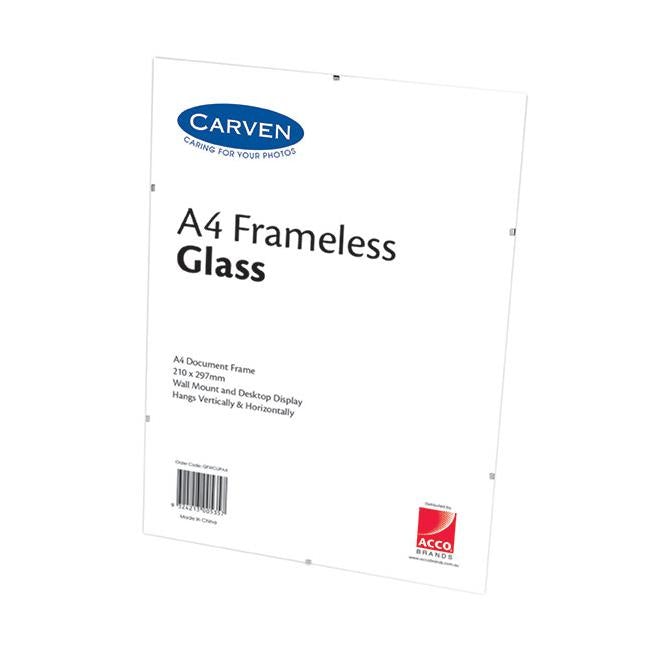 Carven document frame frameless glass a4