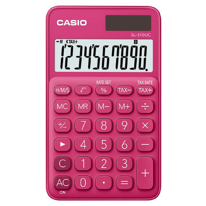 Casio SL310UCRD Hand Held 10 Digit Calculator Red