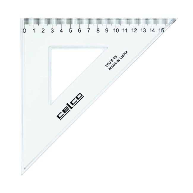 Celco 45 degree set squares 26cm clear