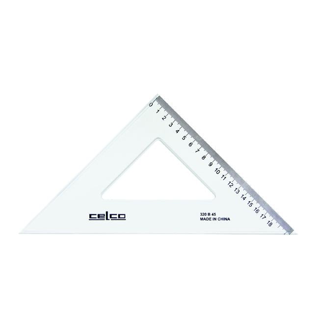 Celco 45 degree set squares 32cm clear