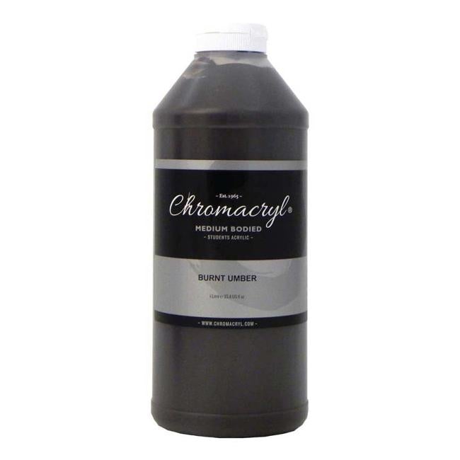 Chromacryl Acrylic Paint Student  1 Litre Burnt Umber
