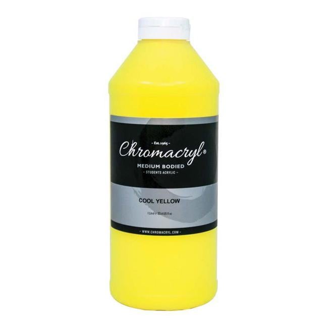 Chromacryl Acrylic Paint Student 1 Litre Cool Yellow