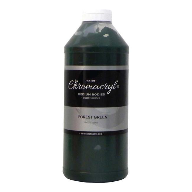 Chromacryl Acrylic Paint Student 1 Litre Forest Green