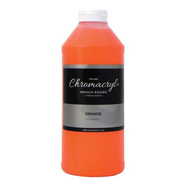 Chromacryl Acrylic Paint Student  1 Litre Orange