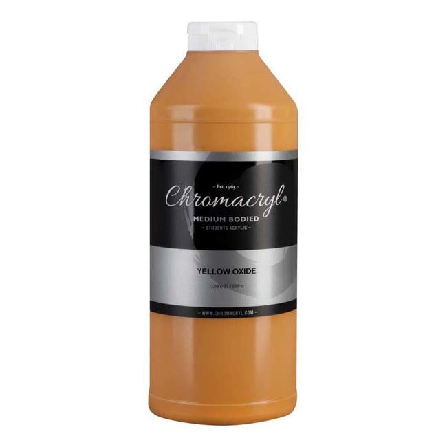 Chromacryl Acrylic Paint Student  1 Litre Yellow Oxide