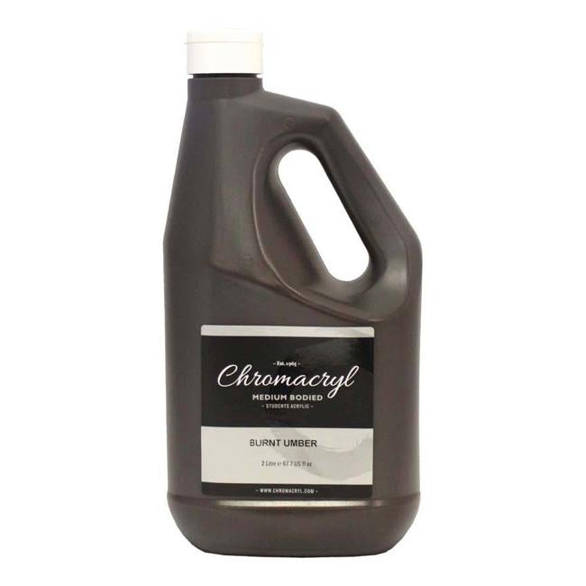 Chromacryl Acrylic Paint Student 2 Litre Burnt Umber