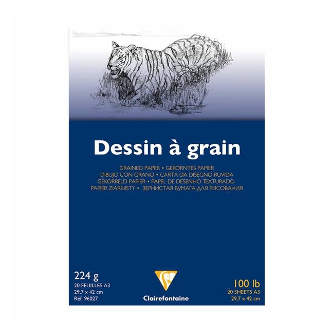 Clairefontaine Drawing Pad Grain A3 224g 20sh