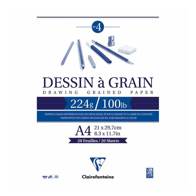 Clairefontaine Drawing Pad Grain A4 224g 20sh