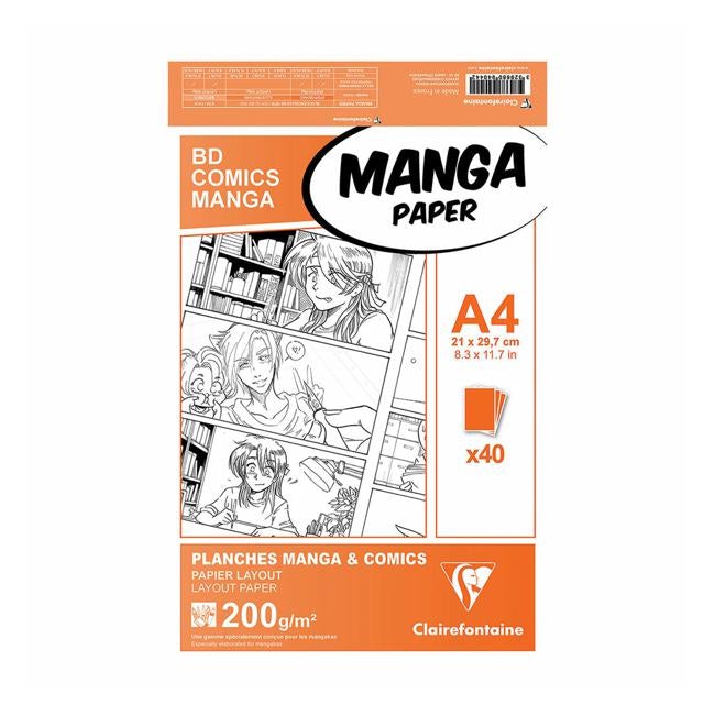 Clairefontaine Manga Comic A4 200g Pack of 40