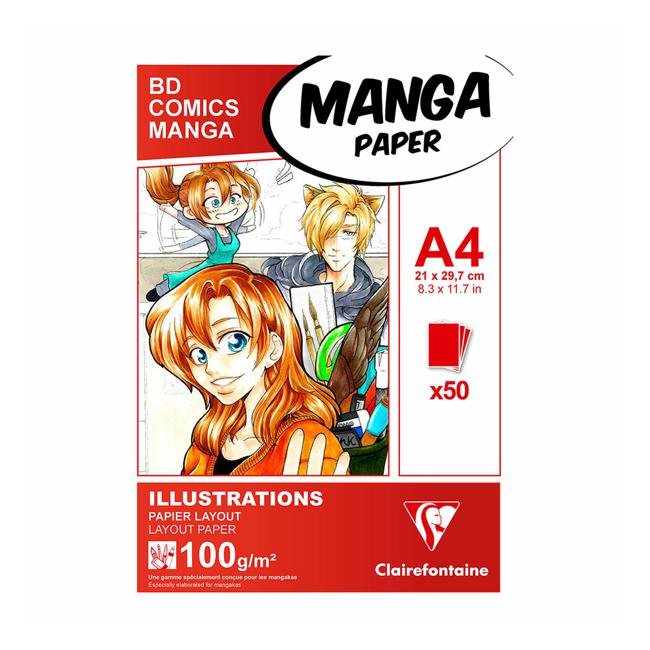 Clairefontaine Manga Pad A4 100g 50sh