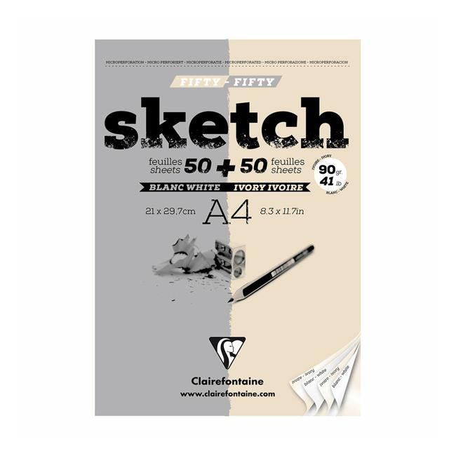 Clairefontaine Sketch Pad A4 White and Ivory