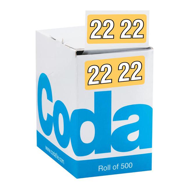 Codafile Label 25mm Year 2022 Roll 500