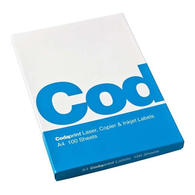 Codafile Label Codaprint 4 Per Sheet Box 100