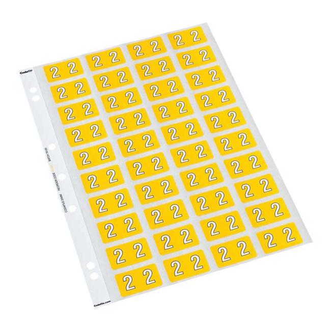 Codafile Label Numeric 2 25mm Pack 5 Sheets